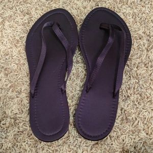Purple satin sandals